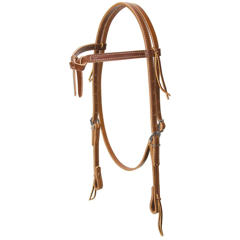 Weaver Leather Weaver Deluxe Latigo Knotted Browband Headstall 3 Weaver Leather Weaver Deluxe Latigo Knotted Browband Headstall