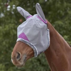 Weatherbeeta ComFiTec Durable Mesh Fly Mask With Ears -Ovation Store NS1003155 greypurple 4