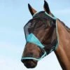 Weatherbeeta Fine Mesh Mask With Nose Black/Turq Sm Pony -Ovation Store NS1003157 blackturquoise 3