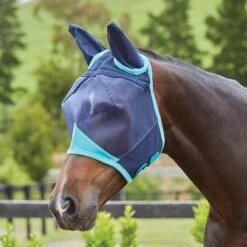 Weatherbeeta Fine Mesh Mask With Ears -Ovation Store NS1003159 navyturquoise 9