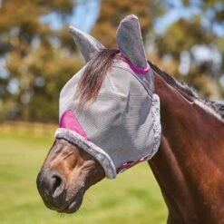 Weatherbeeta ComFiTec Deluxe Durable Mesh Fly Mask With Ears -Ovation Store NS1009429 greypurple
