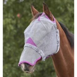 Weatherbeeta ComFiTec Deluxe Durable Mesh Mask With Nose -Ovation Store NS100943 greypurple 3