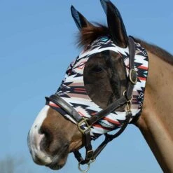 Weatherbeeta Stretch Bug Eye Saver Fly Mask With Zipper -Ovation Store NS1009573 navajo print