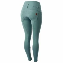 Horze Tara Womens High Waist Silicone Knee Grip Breeches -Ovation Store NS36092 arcticblue1 3
