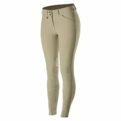 Horze Grand Prix Womens Classic Hunter Knee Patch Breeches -Ovation Store NS36292 tanfront 6