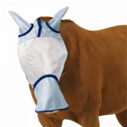 Ovation Super Fly Long Nose Fly Mask -Ovation Store NS469301 ltbluenavy 2
