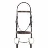 Ovation Comfort Crown Fancy Raised Wide Padded Noseband Bridle -Ovation Store NS469473 brown