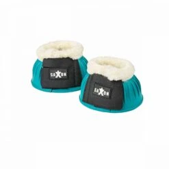 Saxon Fleece Trim Rubber Bell Boots -Ovation Store NS8194R turquoisewhite 1