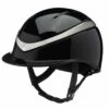 Charles Owen Halo Helmet Black Gloss/Platinum 7.25 -Ovation Store NSHALONM black gloss platinum front 1