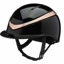 Charles Owen Halo Helmet -Ovation Store NSHALONM black gloss rose gold front 2