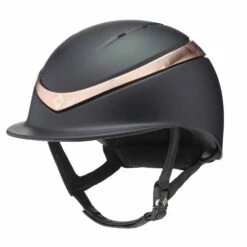 Charles Owen Halo Luxe (Wide Brim) Helmet With MIPS -Ovation Store NSHALONM black matte rose gold 19