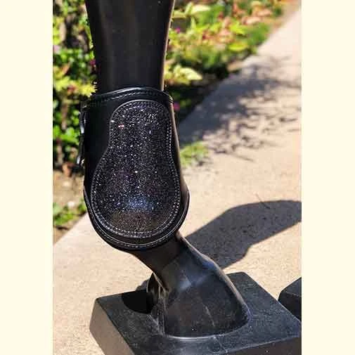 Majyk Equipe Estrella Leather Hind Fetlock Boot-Carbon/Sparkle-Horse 3 Majyk Equipe Estrella Leather Hind Fetlock Boot-Carbon/Sparkle-Horse