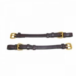 Nunn Finer Bridle Cheek Pieces -Ovation Store NSNF525 brown brass 1